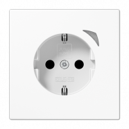 Jung HOME BT LS 1521 SE WW Wandcontactdoos met randaarde Energy Alpine wit