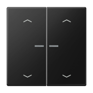 Jung LS 102 KO5 SWM Schakelwip met lens 2-voudig Grafietzwart mat