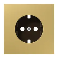 Jung ME 1520 PL C Afdekking voor wandcontactdoos met randaarde LS range Messing klassiek