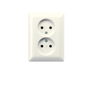 Jung AS 5010 U 2-voudige wandcontactdoos zonder beschermingscontact 16A 250V Voor enkele inbouwdoos Wit