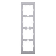 Schneider Electric Merten MTN4040-6536 Systeem Design D-Life 4-voudig afdekraam RVS look 