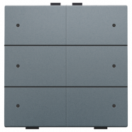 Niko 220-52206 Zesvoudige drukknop met leds en comfortsensoren voor Niko Home Control Alu grey coated