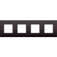 Niko 135-76400 Viervoudige afdekplaat met 71 mm centerafstand Intense dark brown