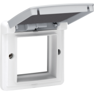 Niko 700-85000 Aanpaskader met klapdeksel voor 45x45mm-functies in in spuitwaterdichte montagedozen Grij