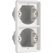 Niko 701-74000 Spuitwaterdichte tweevoudige verticale inbouwdoos voor twee functies Wit 