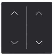 Busch Jaeger LFAW/A.2.63.11-885 Future Linear Afdekking 2-voudig wip voor keypad met symbool “omhoog omlaag" Zwart mat