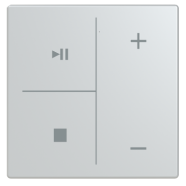 Busch Jaeger LFMW/A.4.63.11-83 Future Linear Afdekking 4-voudig wip voor keypad met symbool “Muziek sturing" Aluzilver