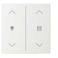 Busch Jaeger LFDW/A.2.55.11-914 Busch-balance SI Afdekking 2-voudig wip voor keypad met symbool “Dimmen/Jaloezie" Wit