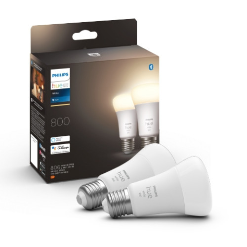 Philips 929001821623 Hue White 9W 800 lumen E27 (duopack) scherpe