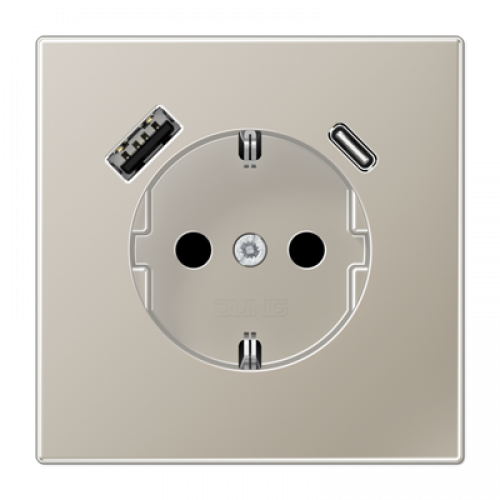 maximaliseren Harmonisch Buskruit Jung LS ES 1520-15 CA-L Wandcontactdoos en USB-laadcontactdoos type C/A  Edelstaal (gelakt) - Goedkoper Met Schakelmateriaal
