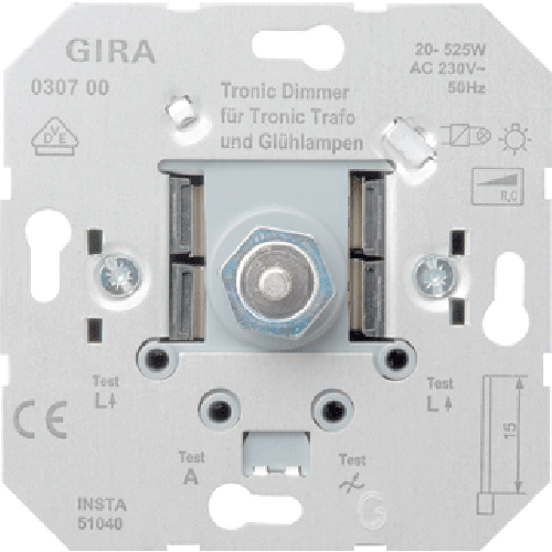 Gira dimmer 20-520W druk-wisselschakelaar - Met Schakelmateriaal