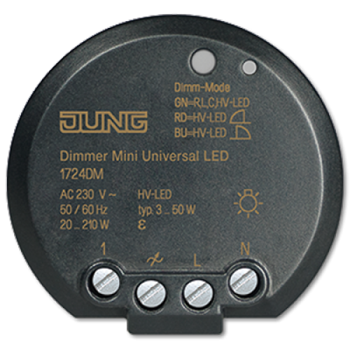 Jung 1724 DM Dimmer mini Universeel led (voor montage inbouwdoos