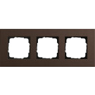 Gira 0213223 Afdekraam Esprit Drievoudig Linoleum-multiplex donkerbruin