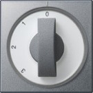 Gira 066926 Systeem 55 Afdekking met draaiknop voor 3-standenschakelaar Nulstand Kleur aluminium 