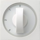 Gira 066927 Systeem 55 Afdekking met draaiknop voor 3-standenschakelaar Nulstand Zuiver wit mat