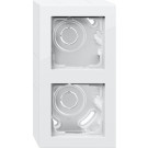 Gira 106229 Opbouwbehuizing compleet met afdekraam 2-voudig voor E2 zuiver wit glanzend