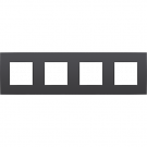 Niko 133-76400 Viervoudige afdekplaat met 71 mm centerafstand Intense anthracite 