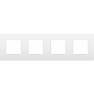 Niko 137-76400 Viervoudige afdekplaat met 71 mm centerafstand Lunar white