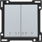 Niko 121-65918 afwerkingsset voor tweevoudige rolluikdrukknop voor elektronische sturingen, Sterling 