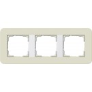 Gira 0213417 Afdekraam E3 3-voudig Zand Soft-Touch met draagframe zuiver wit glanzend