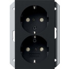 Gira 2731005 Systeem 55 Dubbele wandcontactdoos met randaarde 16A 250V