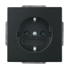 Busch Jaeger 20 EUCRB-885 Wandcontactdoos met randaarde met verhoogde aanraakbeveiliging Zwart mat