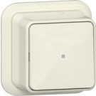 Gira 315210 Opbouw Wipdrukcontact 10 A 250 V~ met controlevenster, montageplaat en adapter K/P25 Maakcontact