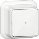 Gira 315611 Opbouw Wipdrukcontact 10 A 250 V~ met controlevenster, montageplaat en adapter K/P25 Wisselcontact 1-polig Zuiver wit 