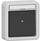 Gira 315635 Wipdrukcontact 10A 250V met tekstkader (bovenstuk) Wisselcontact 1-polig