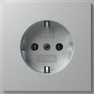 Gira 418865 TX_44 Wandcontactdoos met randaarde 16 A 250 V~ (IP 20) Kleur Aluminium