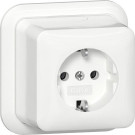 Gira 444011 Opbouw Wandcontactdoos met randaarde 16 A 250 V~ met bodemplaat en K/P-25 adapter Zuiver wit