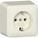 Gira 444012 Opbouw Wandcontactdoos met randaarde 16 A 250 V~ met montageplaat Crème wit 
