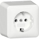 Gira 444014 Opbouw Wandcontactdoos met randaarde 16 A 250 V~ met montageplaat Zuiver wit