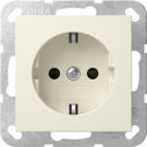 Gira 445301 Systeem 55 Wandcontactdoos met randaarde 16 A 250 V~ met shutter met bevestigingsklauwen Crème wit glanzend