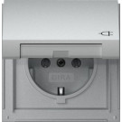 Gira 445465 TX_44 Wandcontactdoos met randaarde 16 A 250 V~ met klapdeksel kleur Aluminium