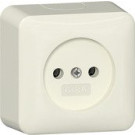 Gira 447012 Opbouw Wandcontactdoos zonder aardcontact 2-polig 16 A 250 V met montageplaat Crème wit
