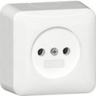 Gira 447014 Opbouw Wandcontactdoos zonder aardcontact 2-polig 16 A 250 V met montageplaat Zuiver wit 