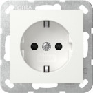 Gira 475503 Systeem 55 Wandcontactdoos met randaarde 16A 250V met shutter Zuiver wit glanzend (verhoogde aanraakbeveiliging)