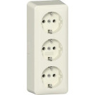 Gira 478912 Opbouw Drievoudige wandcontactdoos met randaarde 16 A 250 V~ Crème wit