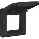 Niko 761-85000 Aanpaskader met klapdeksel voor 45x45mm-functies in in spuitwaterdichte montagedozen Zwart