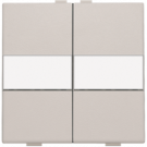 Niko 102-00012 Huisautomatisering - tweevoudige toets met tekstveld voor draadloze schakelaar of drukknop met 4 bedieningsknoppen, Light grey