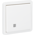 Niko 701-37605 Spuitwaterdichte wisselcontroleschakelaar 10 AX/250 Vac met transparant venster en met insteekklemmen, exclusief verlichtingselementen Wit