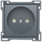 Niko 220-66501 Afwerkingsset voor stopcontact zonder aarding met kinderveiligheid, inbouwdiepte 21 mm, Alu grey coated