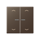 Jung A 102 KO5P MO F10 Schakelwip met lens en pijlsymbolen voor taster 2-voudig Mokka