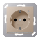 Jung A 1520-O CH LNW Wandcontactdoos met beschermingscontact 16A 250V en LED oriëntatieverlichting Champagne 