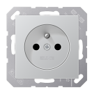 Jung A 1520 FKI AL Wandcontactdoos Frans/Belgisch systeem 16 A 250 V ~ SAFETY+ A range Aluminium