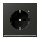 Jung AL 1520-O AN LNW Wandcontactdoos met randaarde Met led-oriëntatieverlichting Antraciet (gelakt aluminium)
