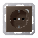 Jung HOME BT A 1521 S MO Wandcontactdoos met randaarde Mokka