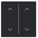 Busch Jaeger LFAW/A.2.63.11-885 Future Linear Afdekking 2-voudig wip voor keypad met symbool “omhoog omlaag" Zwart mat