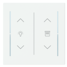 Busch Jaeger LFDW/A.2.70.11-44M Busch-art linear Afdekking 2-voudig wip voor keypad met symbool “Dimmen/Jaloezie" Studiowit mat